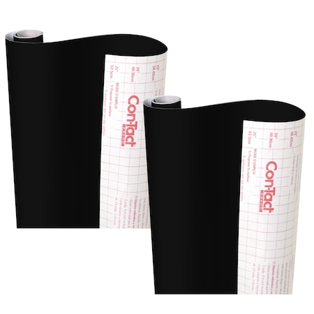 Con-Tact Brand Creative Covering Adhesive Covering, Black, 18'' x 16 ft., 2PK 16F-C9A932-06